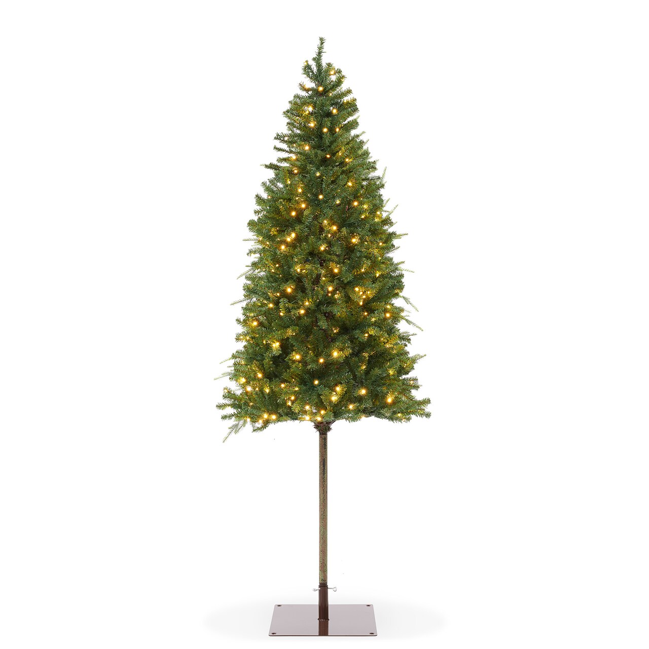 Casafield Pre-Lit Realistic Pencil Alpine Fir Artificial Holiday Christmas Tree with LED Lights and Metal Stand